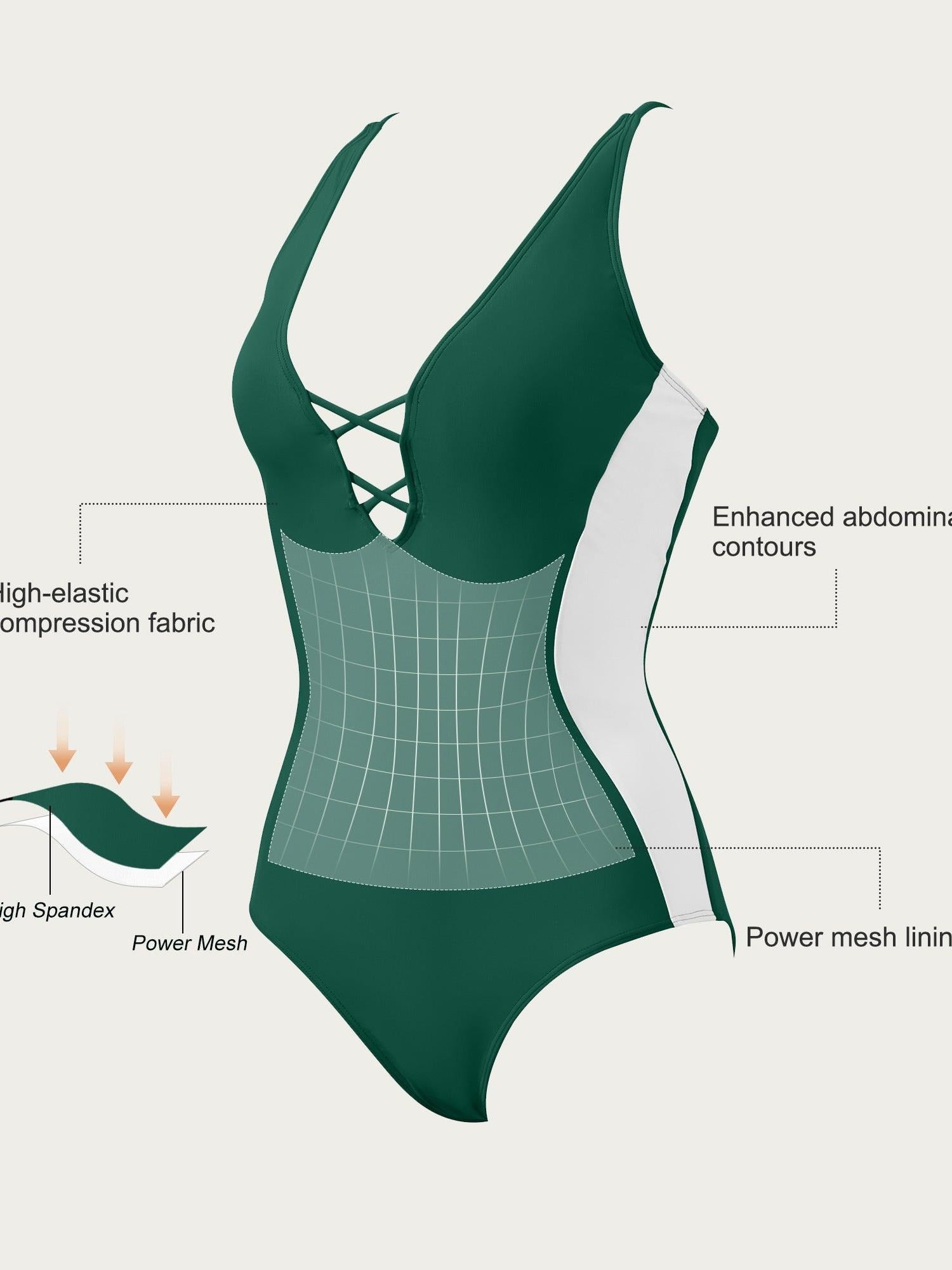 Crisscross Back &amp; Front Bathing Suit-Swimwear-SUUKSESS-SUUKSESS
