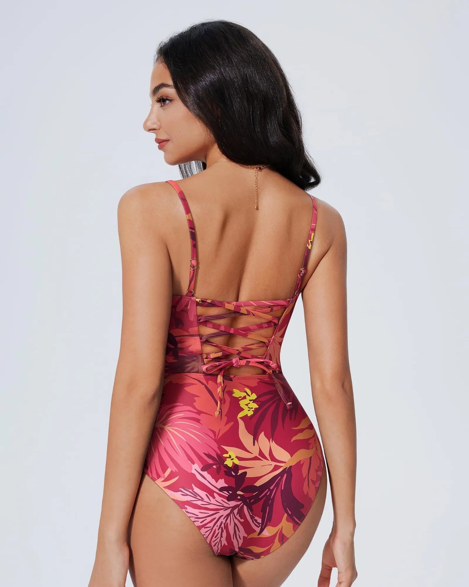 Crisscross Backless Bathing Suit