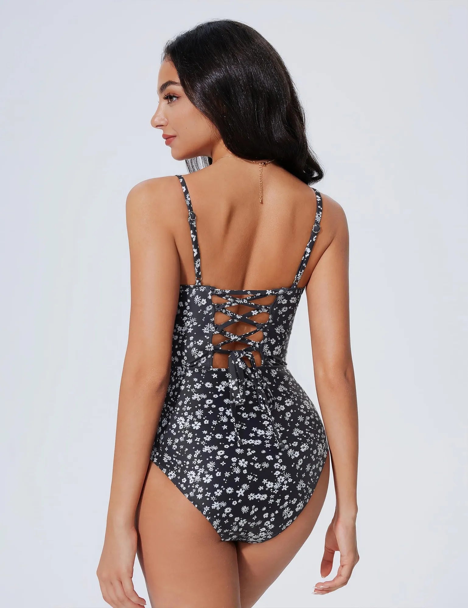 Crisscross Backless Bathing Suit
