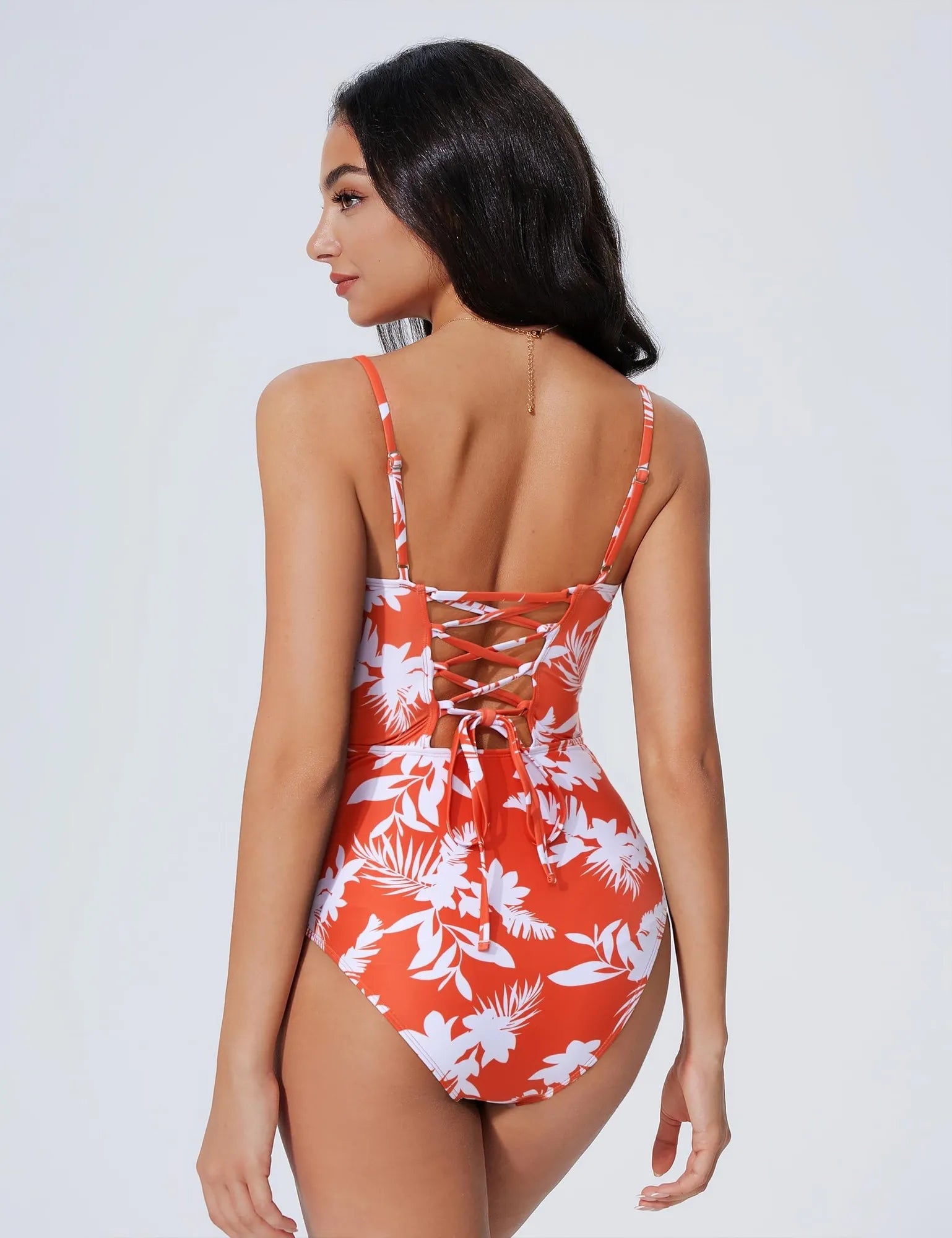 Crisscross Backless Bathing Suit