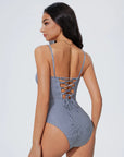 Crisscross Backless Bathing Suit
