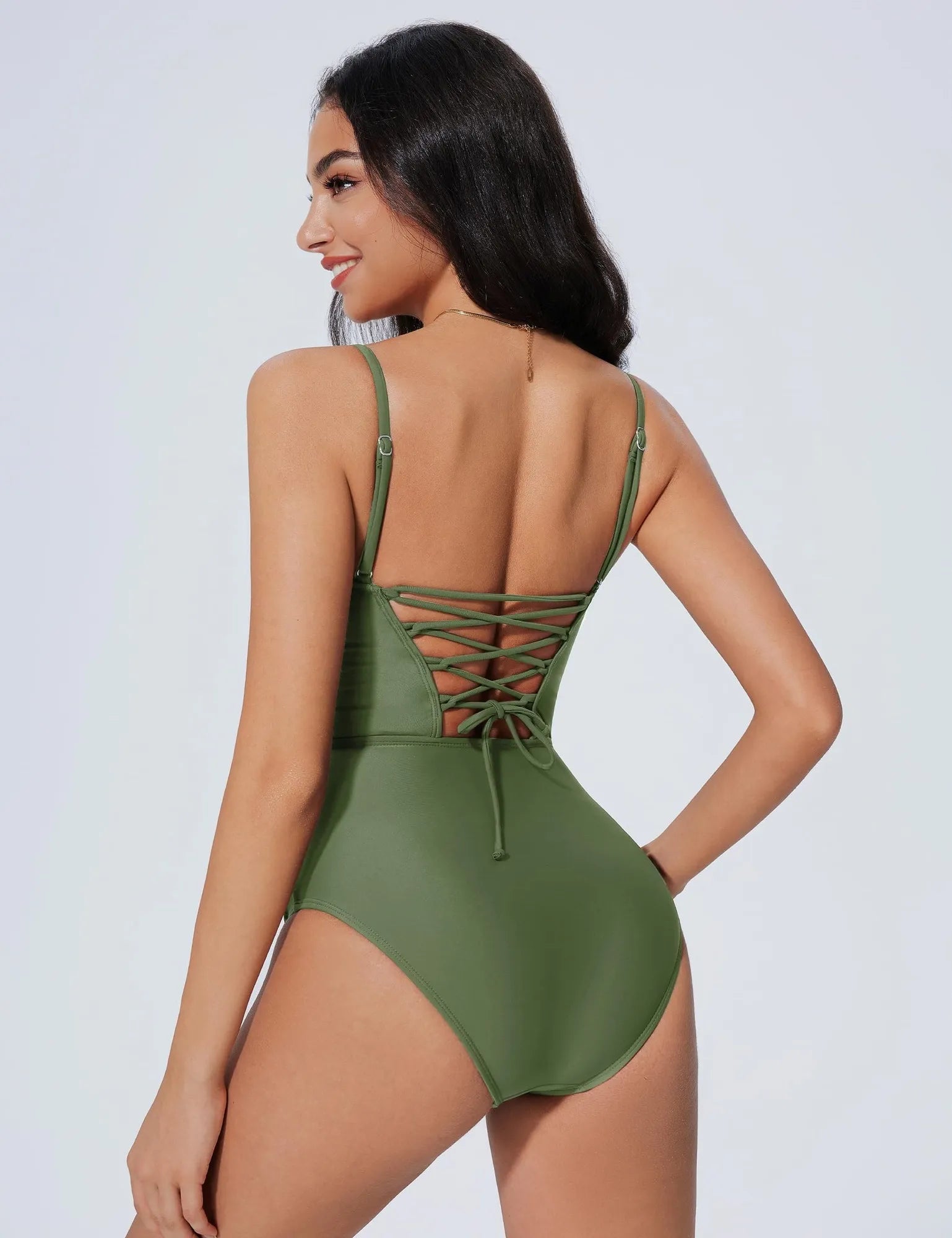 Crisscross Backless Bathing Suit