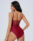Crisscross Backless Bathing Suit