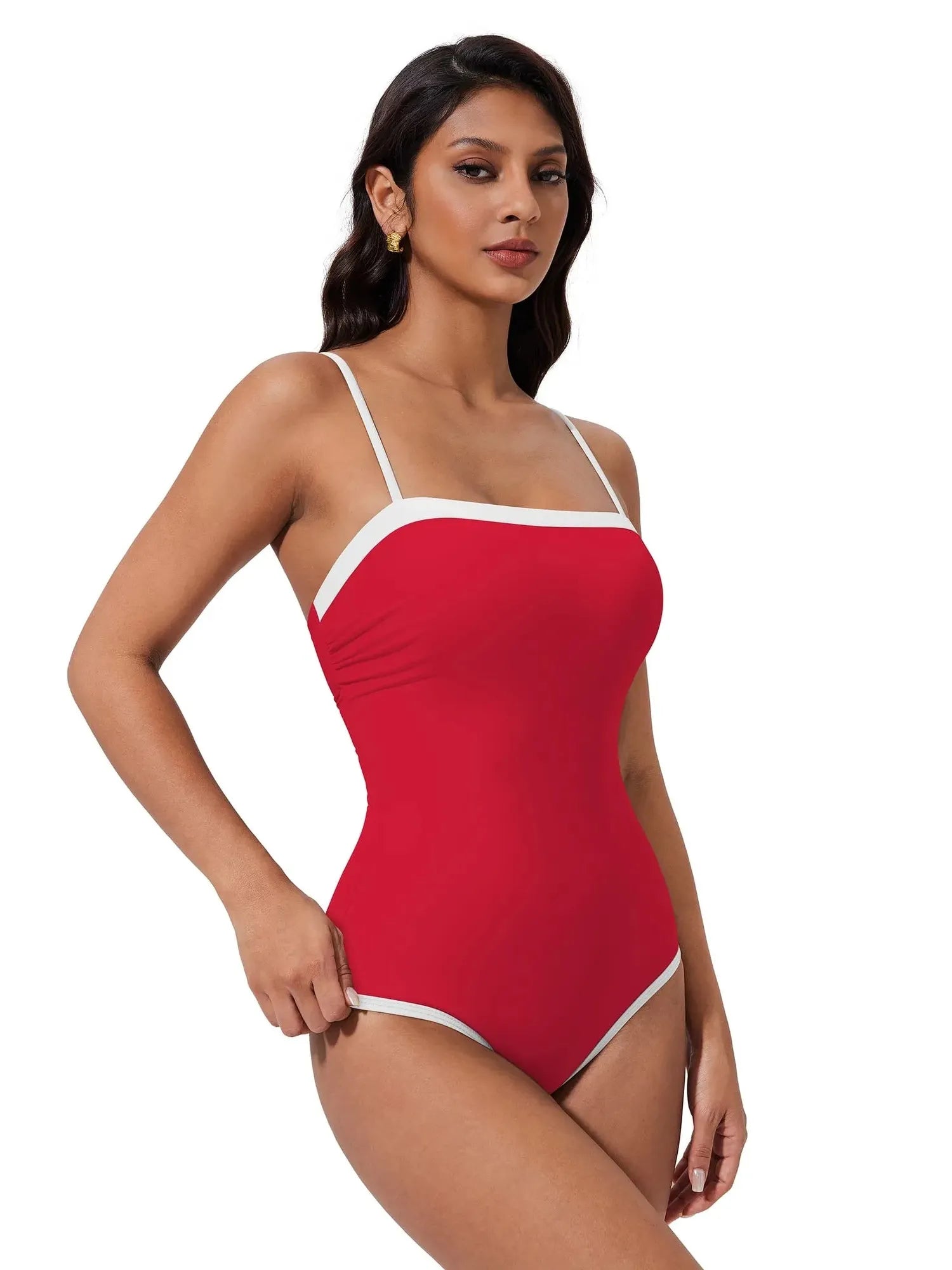 SUUKSESS Women One Piece Tummy Control Swimsuit Sexy Color Block Bathing Suit-SUUKSESS-SUUKSESS