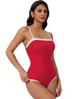SUUKSESS Women One Piece Tummy Control Swimsuit Sexy Color Block Bathing Suit-SUUKSESS-SUUKSESS