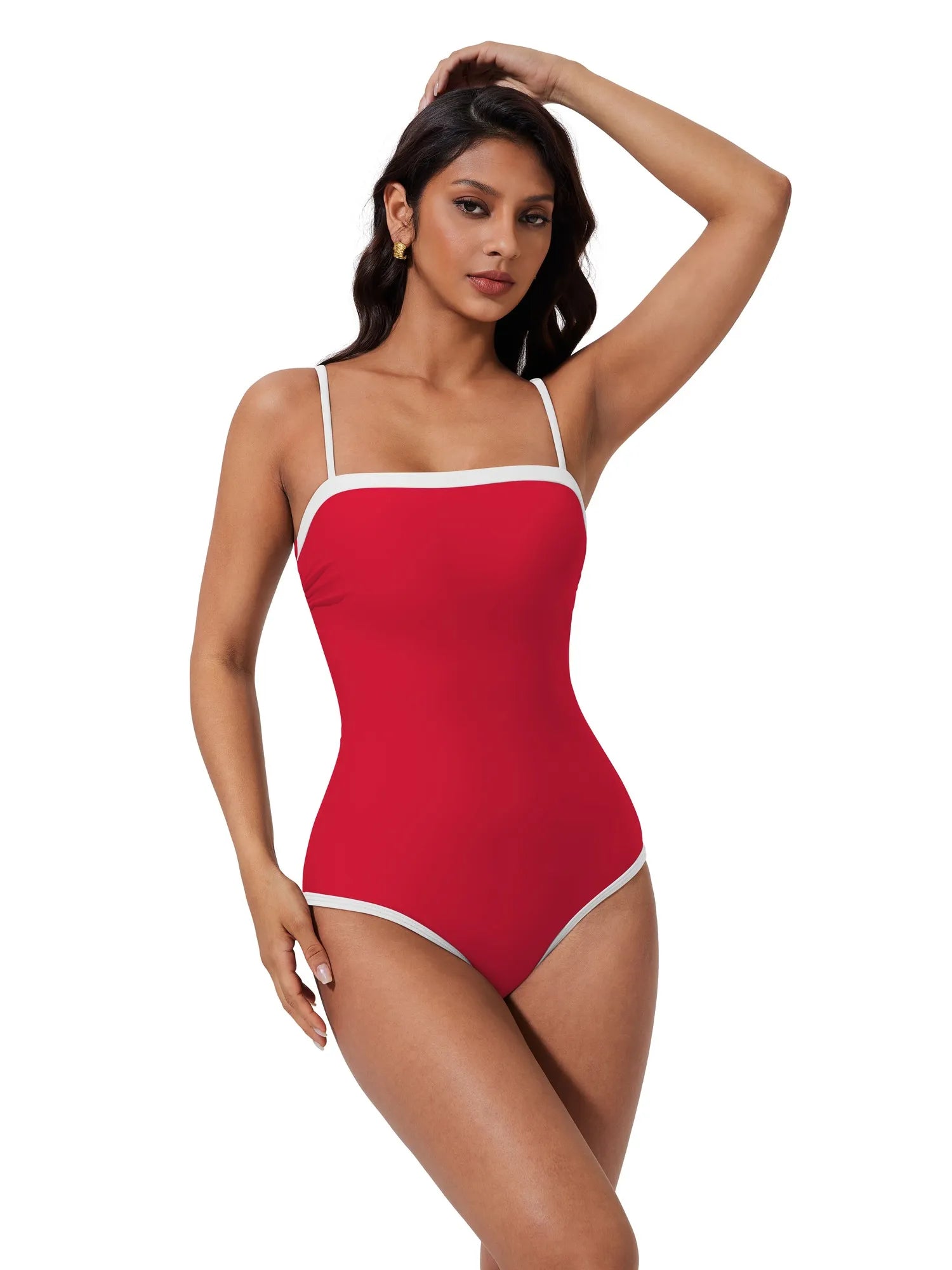SUUKSESS Women One Piece Tummy Control Swimsuit Sexy Color Block Bathing Suit-SUUKSESS-SUUKSESS