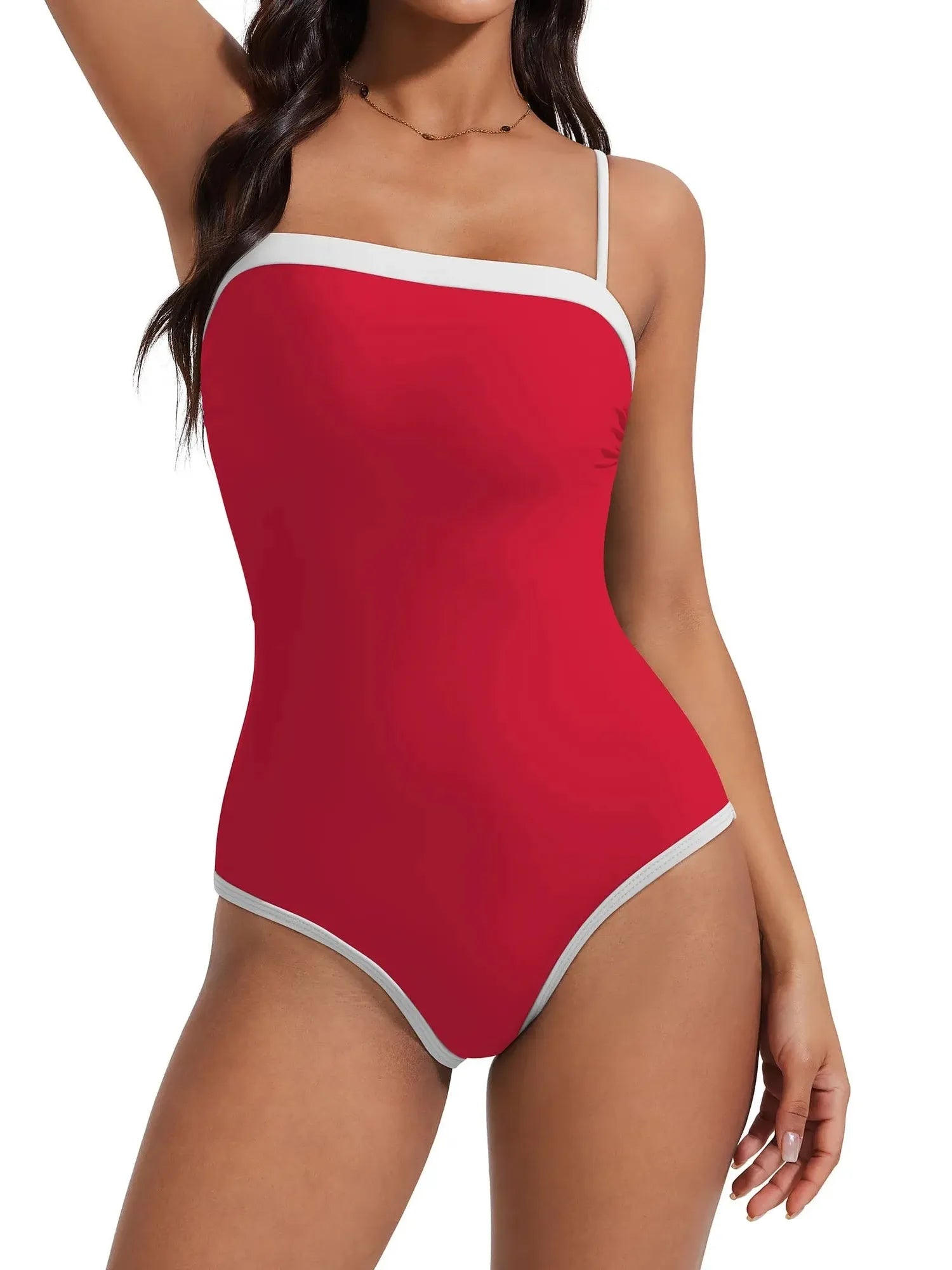 SUUKSESS Women One Piece Tummy Control Swimsuit Sexy Color Block Bathing Suit-SUUKSESS-SUUKSESS