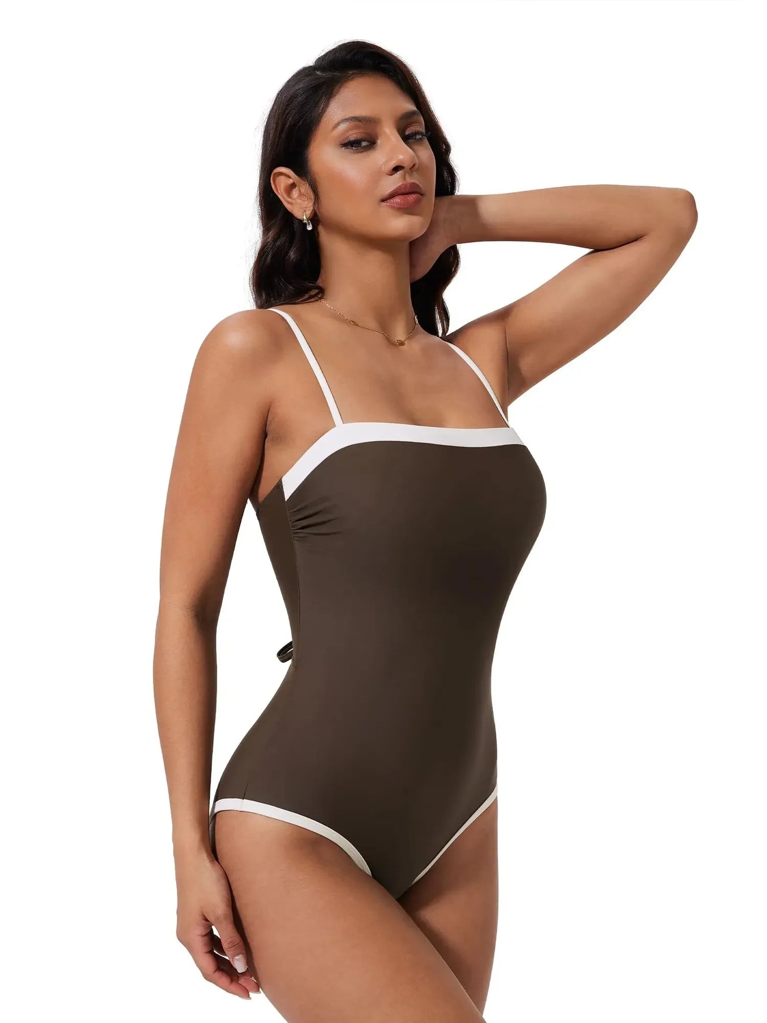 SUUKSESS Women One Piece Tummy Control Swimsuit Sexy Color Block Bathing Suit-SUUKSESS-SUUKSESS