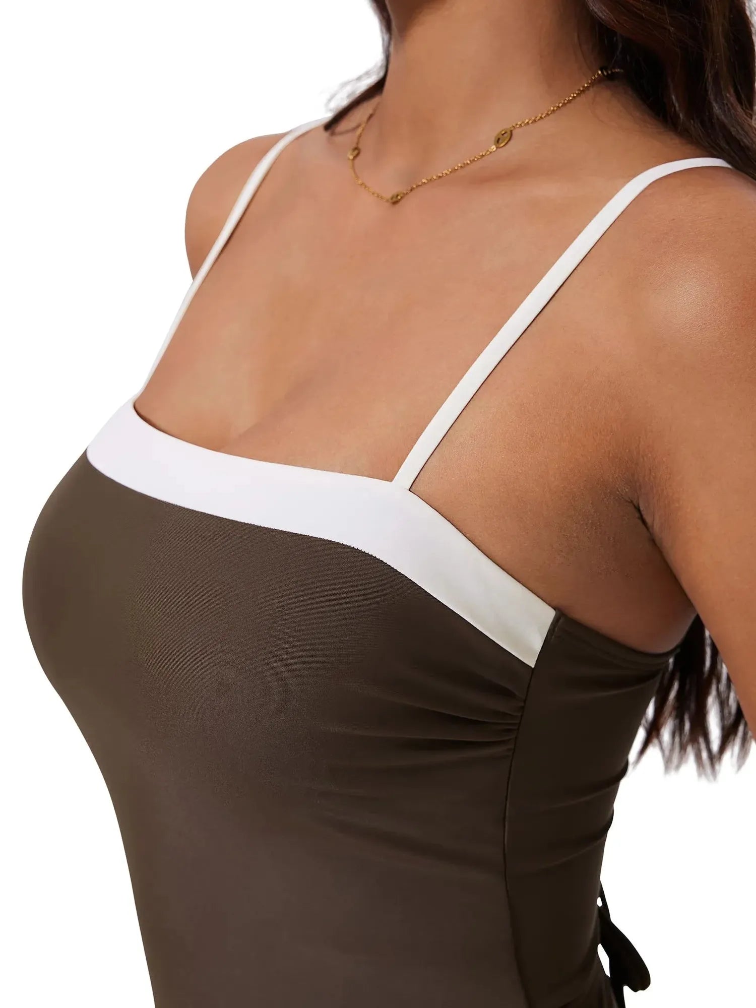 SUUKSESS Women One Piece Tummy Control Swimsuit Sexy Color Block Bathing Suit-SUUKSESS-SUUKSESS