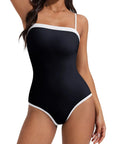 SUUKSESS Women One Piece Tummy Control Swimsuit Sexy Color Block Bathing Suit-SUUKSESS-SUUKSESS