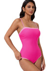 SUUKSESS Women One Piece Tummy Control Swimsuit Sexy Color Block Bathing Suit-SUUKSESS-SUUKSESS