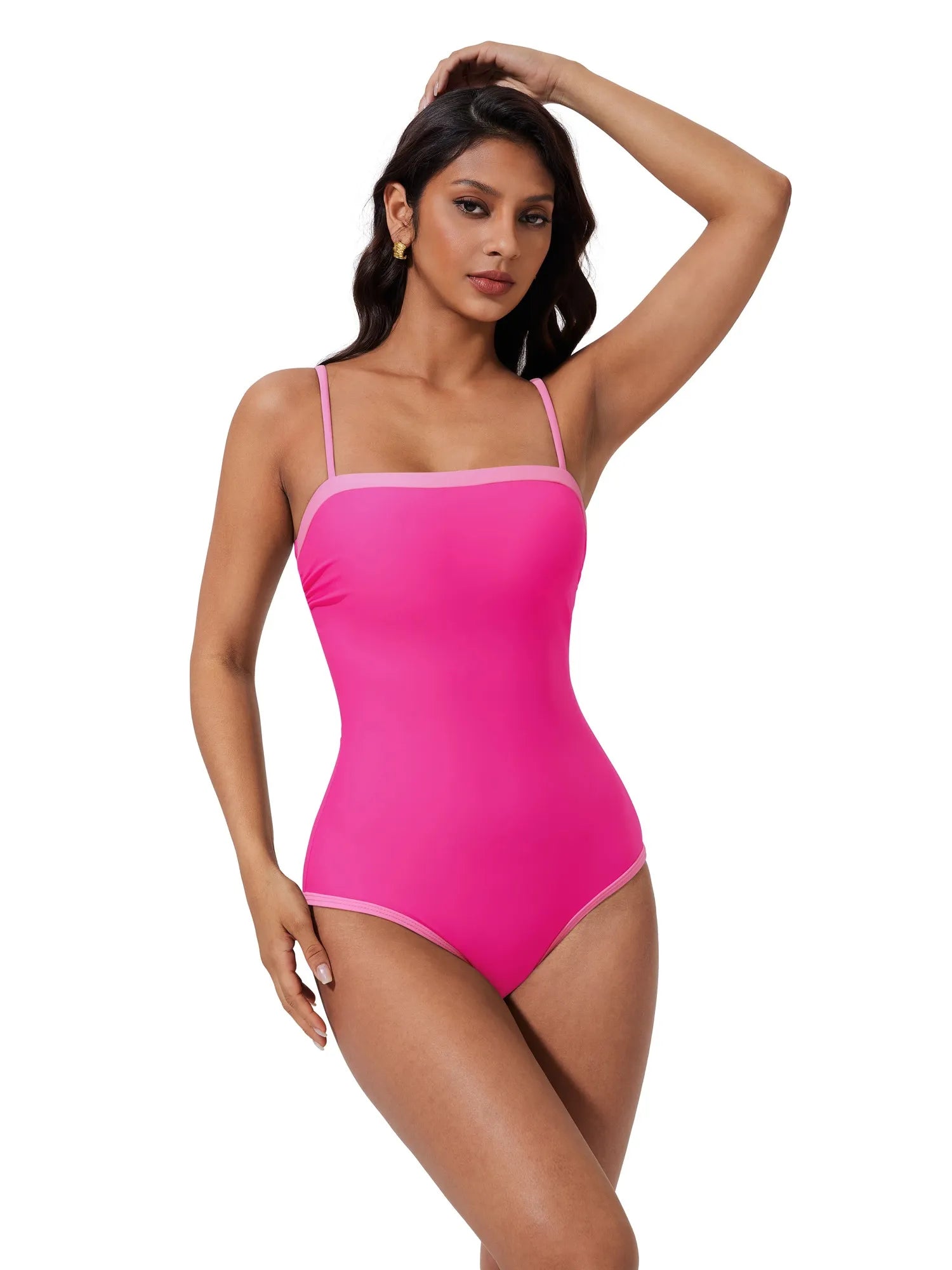 SUUKSESS Women One Piece Tummy Control Swimsuit Sexy Color Block Bathing Suit-SUUKSESS-SUUKSESS