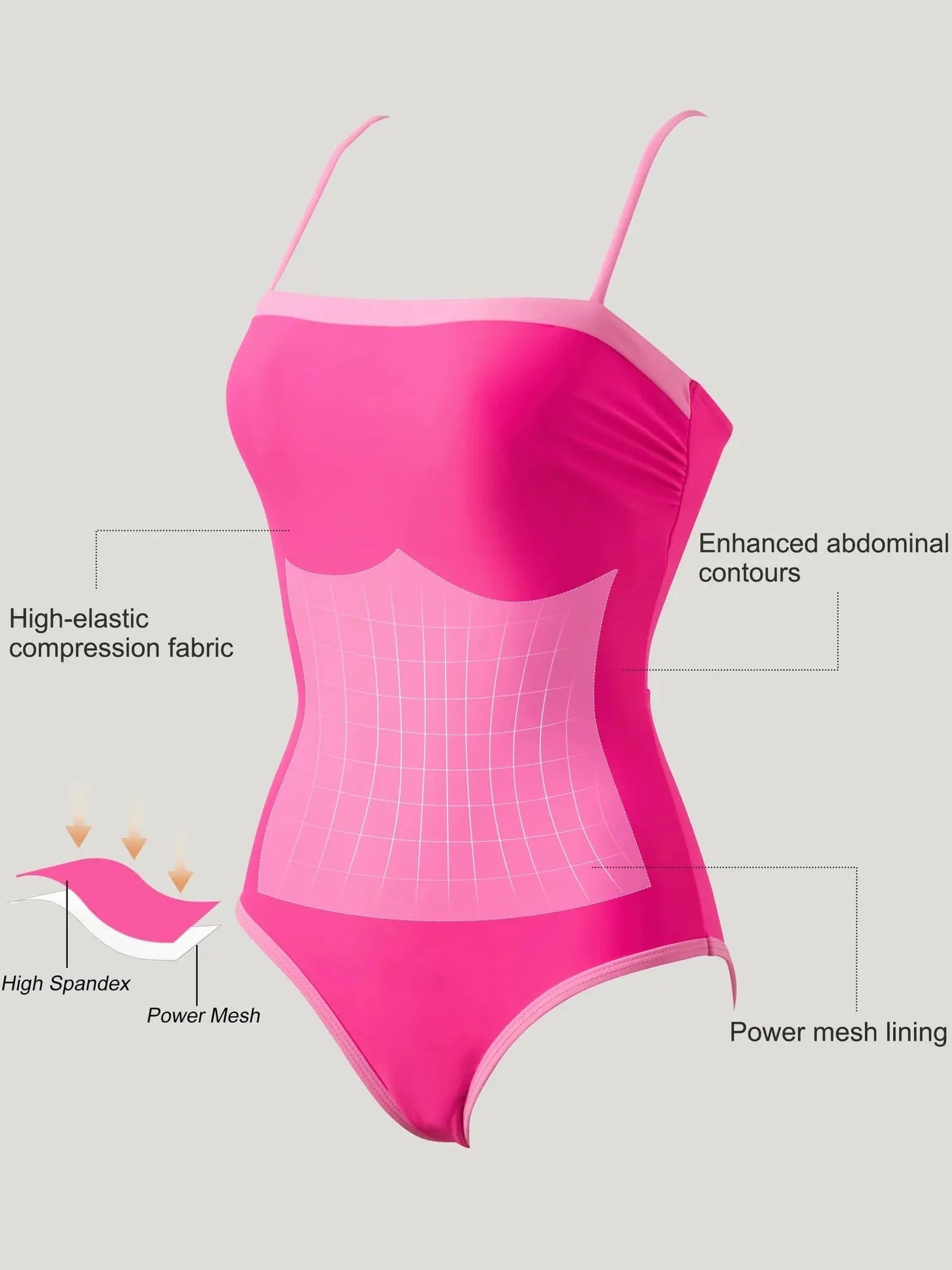 SUUKSESS Women One Piece Tummy Control Swimsuit Sexy Color Block Bathing Suit-SUUKSESS-SUUKSESS