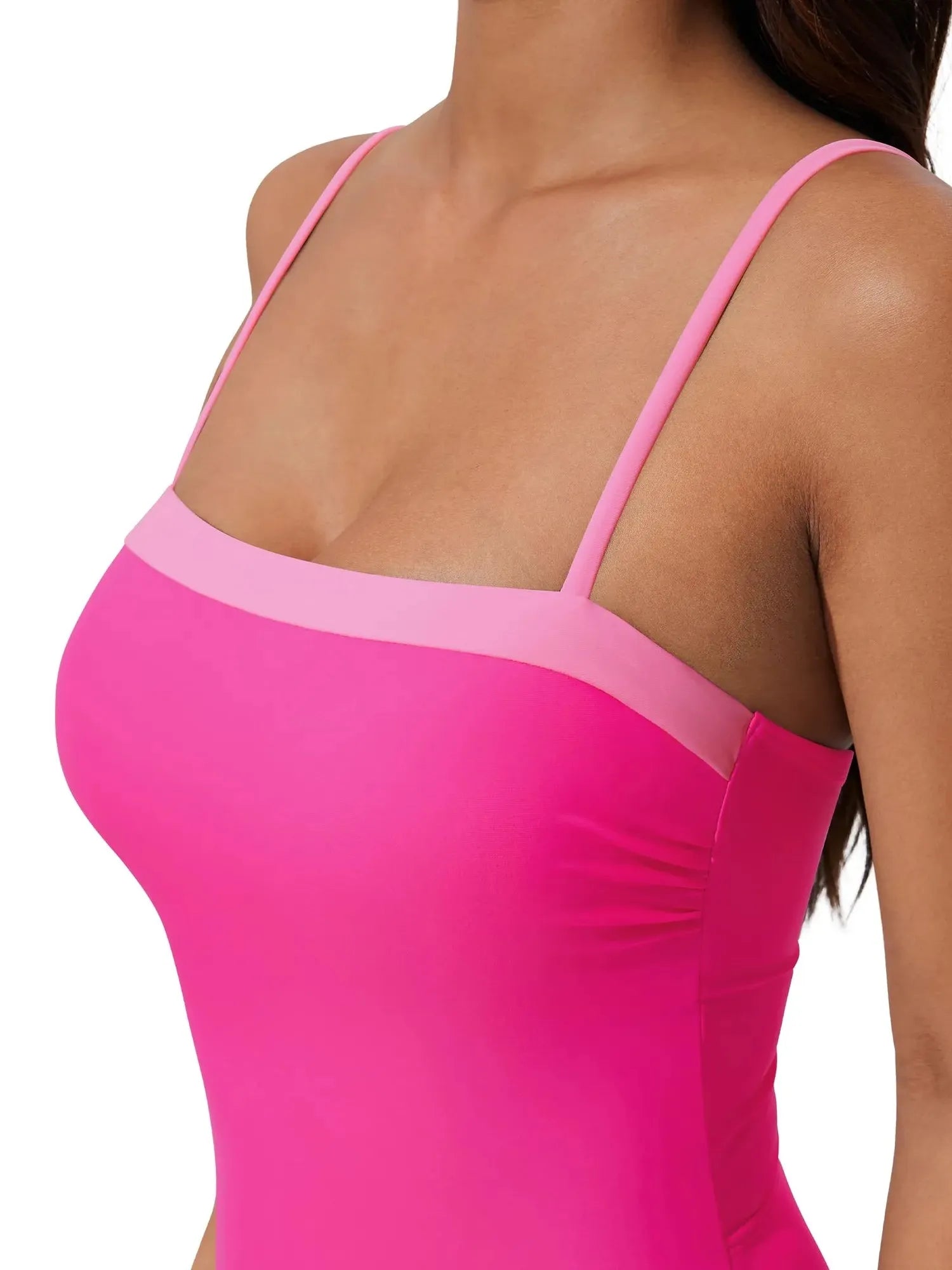 SUUKSESS Women One Piece Tummy Control Swimsuit Sexy Color Block Bathing Suit-SUUKSESS-SUUKSESS