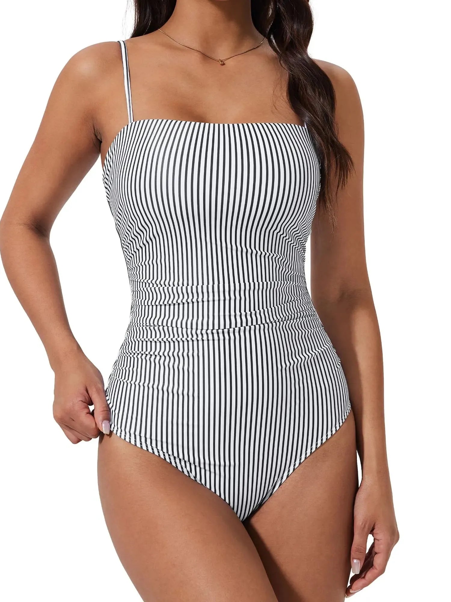 SUUKSESS Women Sexy One Piece Swimsuit Tummy Control Square Neck Bathing Suit-SUUKSESS-SUUKSESS