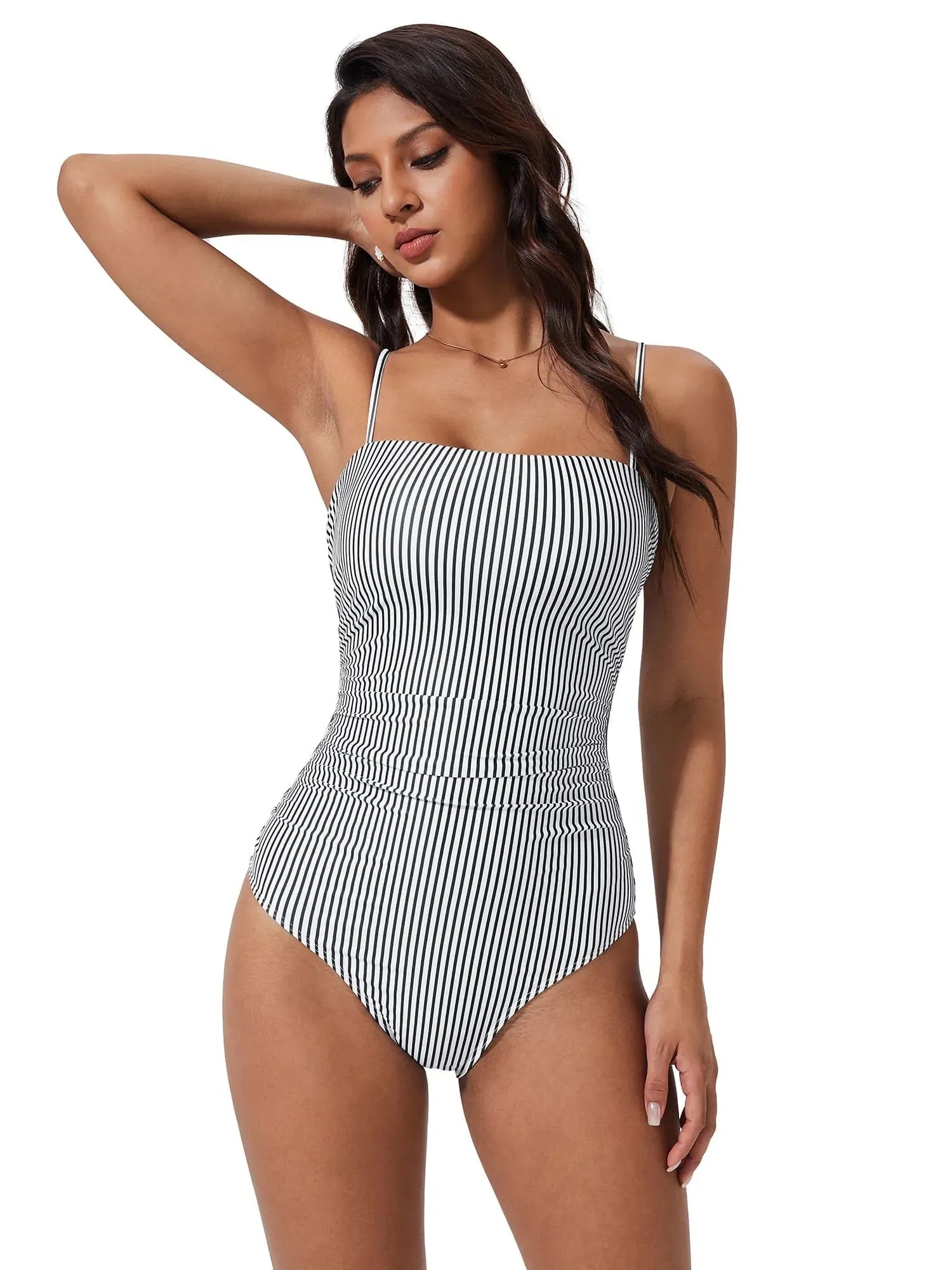 SUUKSESS Women Sexy One Piece Swimsuit Tummy Control Square Neck Bathing Suit-SUUKSESS-SUUKSESS