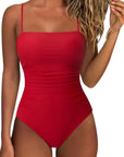 SUUKSESS Women Sexy One Piece Swimsuit Tummy Control Square Neck Bathing Suit-SUUKSESS-SUUKSESS