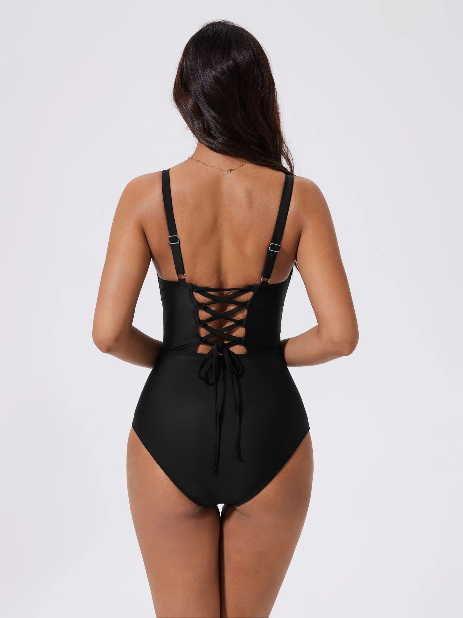 SUUKSESS Women Tummy Control One Piece Swimsuit Sexy V Neck Push Up Bathing Suit-SUUKSESS-SUUKSESS