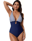 SUUKSESS Women One Piece Tummy Control Swimsuit Deep V Neck Cutout Bathing Suit-SUUKSESS-SUUKSESS