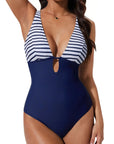SUUKSESS Women One Piece Tummy Control Swimsuit Deep V Neck Cutout Bathing Suit-SUUKSESS-SUUKSESS
