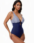 SUUKSESS Women One Piece Tummy Control Swimsuit Deep V Neck Cutout Bathing Suit-SUUKSESS-SUUKSESS