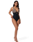SUUKSESS Women One Piece Tummy Control Swimsuit Deep V Neck Cutout Bathing Suit-SUUKSESS-SUUKSESS