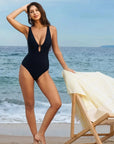 SUUKSESS Women One Piece Tummy Control Swimsuit Deep V Neck Cutout Bathing Suit-SUUKSESS-SUUKSESS