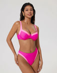 Color Block Underwire 2 Piece Swimsuit-SUUKSESS-Pink Colorblock-S-SUUKSESS