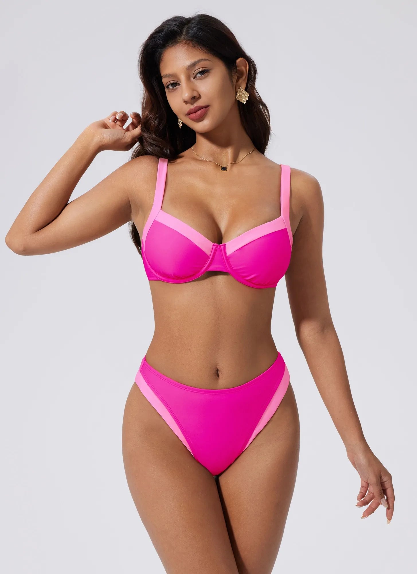 Color Block Underwire 2 Piece Swimsuit-SUUKSESS-SUUKSESS