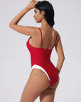 V Open Back One Piece Swimsuits-SUUKSESS-SUUKSESS