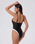 V Open Back One Piece Swimsuits-SUUKSESS-SUUKSESS