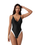 V Open Back One Piece Swimsuits-SUUKSESS-SUUKSESS