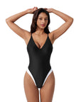 V Open Back One Piece Swimsuits-SUUKSESS-SUUKSESS