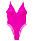 V Open Back One Piece Swimsuits
