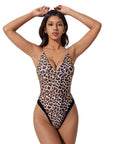 V Open Back One Piece Swimsuits-SUUKSESS-SUUKSESS