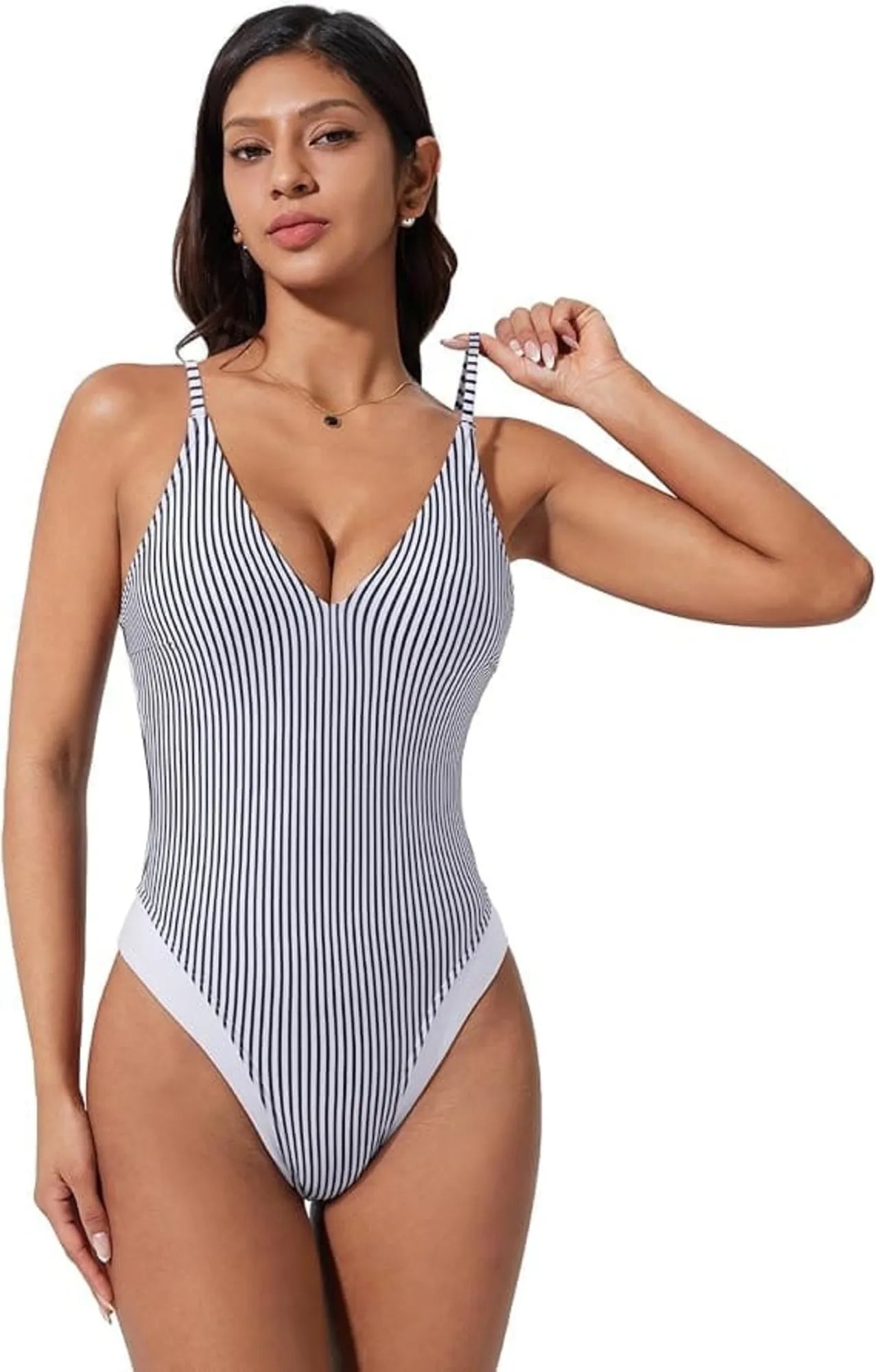 V Open Back One Piece Swimsuits