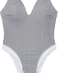 V Open Back One Piece Swimsuits