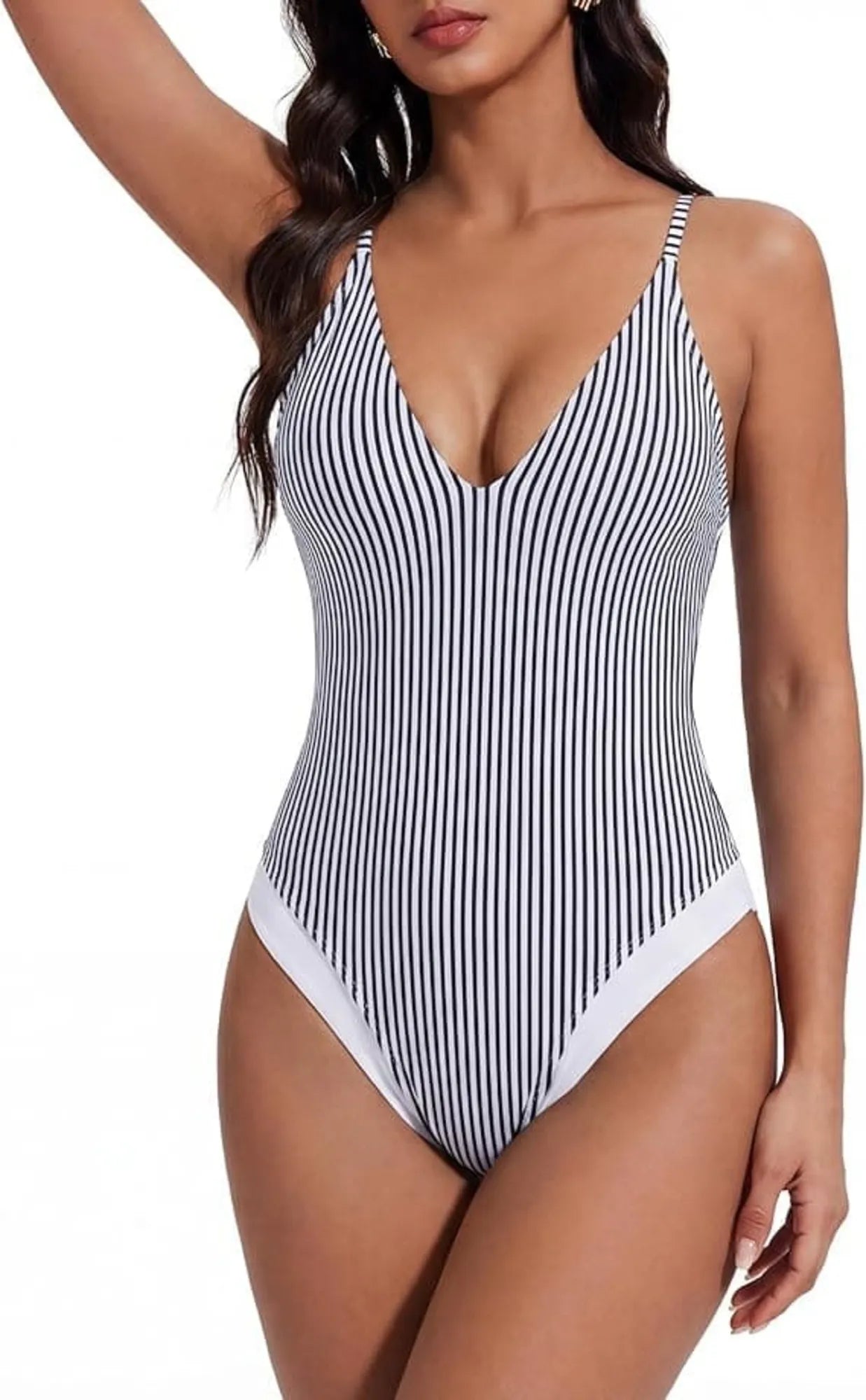 V Open Back One Piece Swimsuits