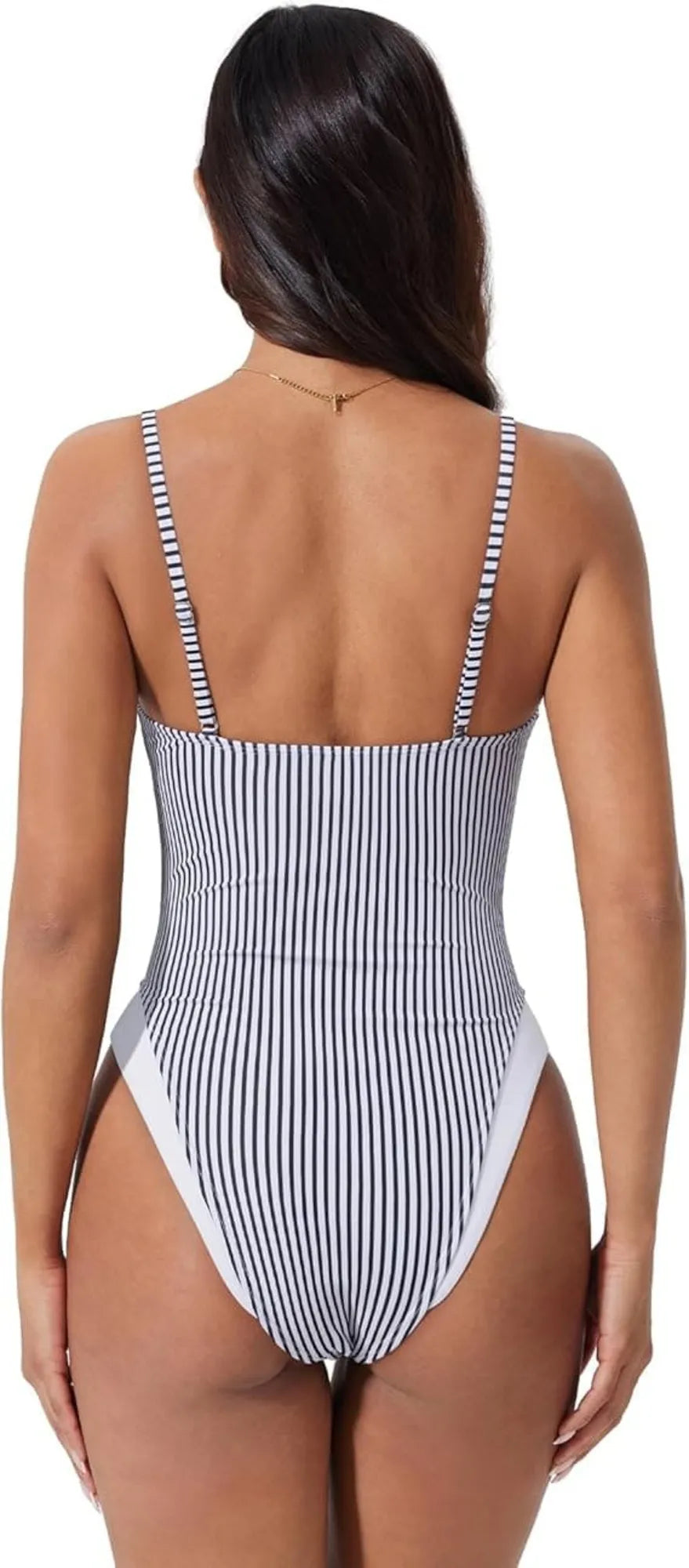 V Open Back One Piece Swimsuits