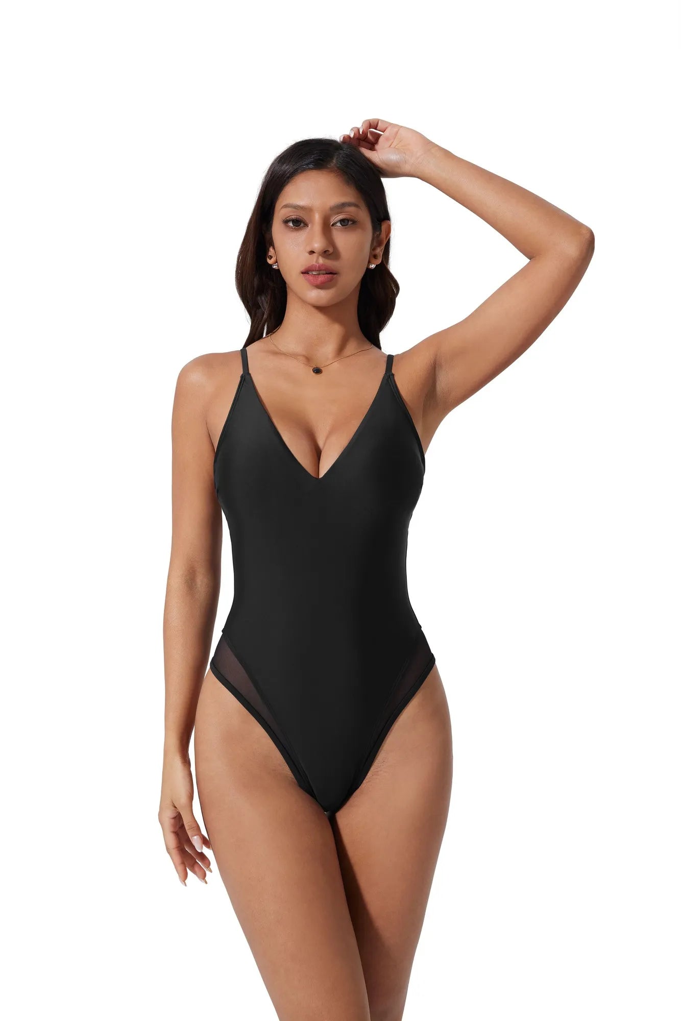 V Open Back One Piece Swimsuits-SUUKSESS-SUUKSESS