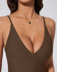 V Open Back One Piece Swimsuits-SUUKSESS-SUUKSESS