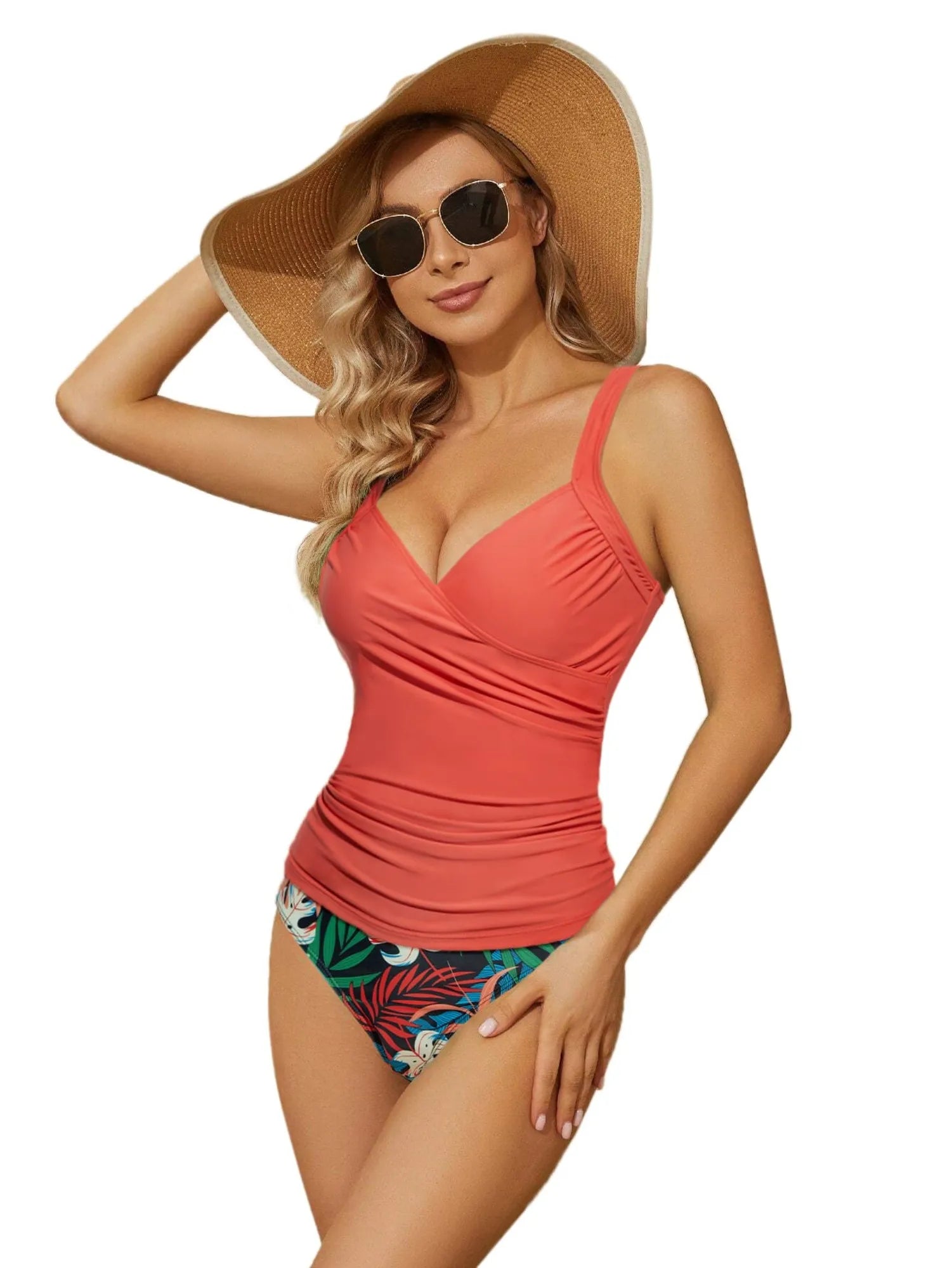 Sexy Twist Push Up Tankini Swimsuit-SUUKSESS-SUUKSESS