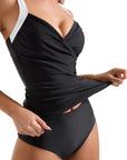Sexy Twist Push Up Tankini Swimsuit-SUUKSESS-SUUKSESS