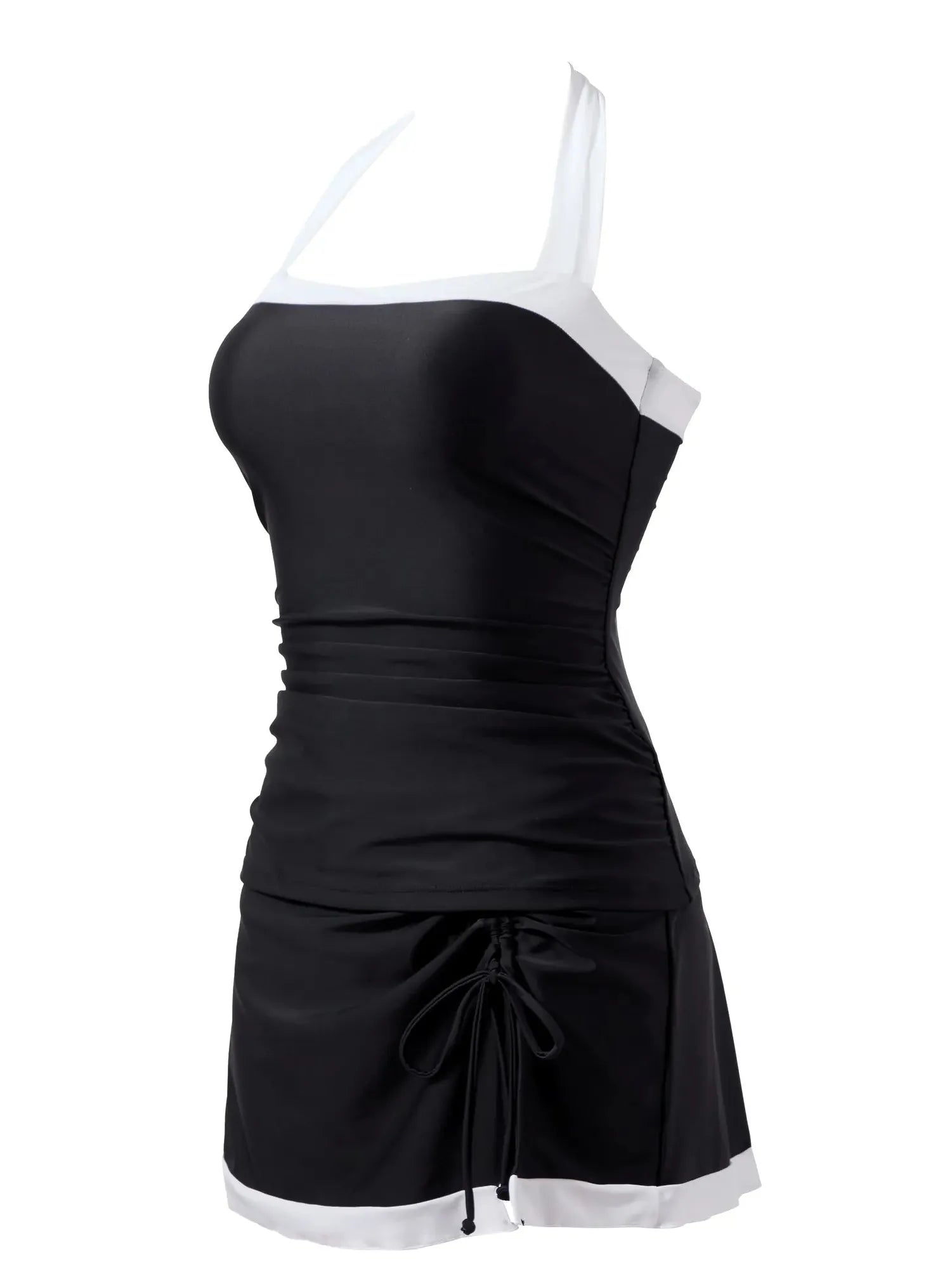 SUUKSESS Women Tummy Control Tankini Swimsuits with Skirt Backless Bathing Suit-SUUKSESS-SUUKSESS