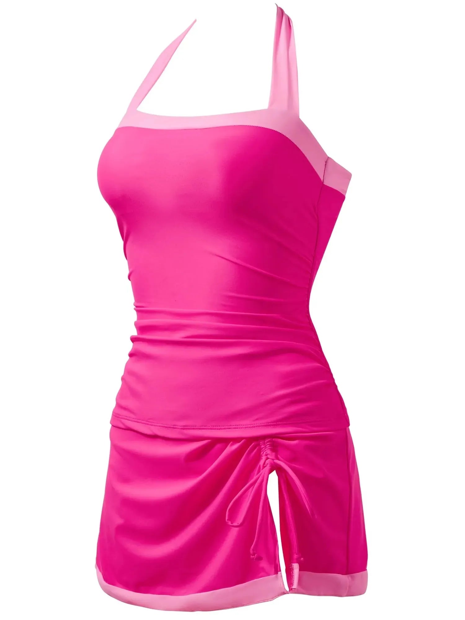 SUUKSESS Women Tummy Control Tankini Swimsuits with Skirt Backless Bathing Suit-SUUKSESS-SUUKSESS