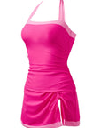 SUUKSESS Women Tummy Control Tankini Swimsuits with Skirt Backless Bathing Suit-SUUKSESS-SUUKSESS