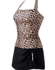 SUUKSESS Women Tummy Control Tankini Swimsuits with Skirt Backless Bathing Suit-SUUKSESS-SUUKSESS