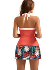 SUUKSESS Women Tummy Control Tankini Swimsuits with Skirt Backless Bathing Suit-SUUKSESS-SUUKSESS