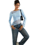 Mesh Lace Crew Neck Shirt - Long Sleeve-Clothing-SUUKSESS-SUUKSESS