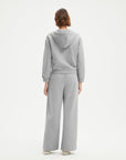 SUUKSESS Womens 2 Piece Outfits Zip Up Hoodie Sweatshirt Tracksuit Straight Wide Leg Sweatpant Lounge Matching Sets-SUUKSESS-SUUKSESS